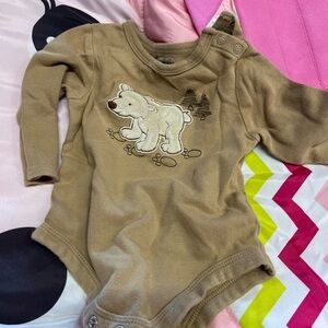 Garanimals Tan Bear Embroidered Bodysuit
